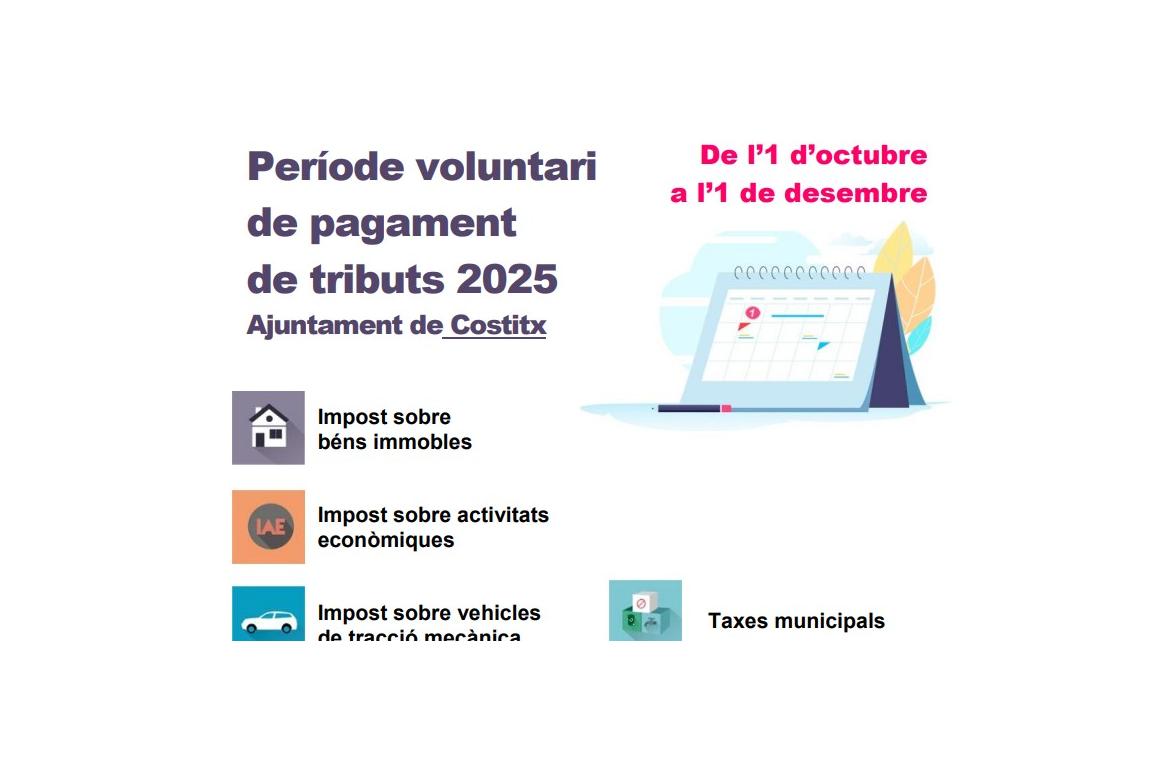 Període voluntari de pagament de tributs 2025